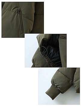 Amazon.com: InterNos Women's Winter Stand Collar Zip Puffer